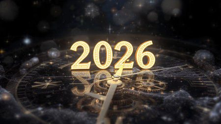 Luxury 2026 winter backdrop with diamond frost shimmer field and calm festive charm.
