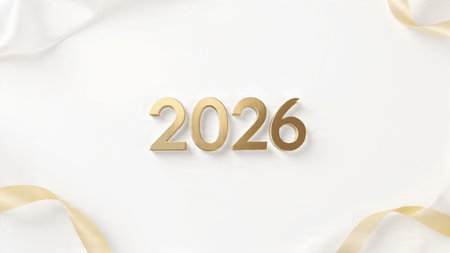 Premium 2026 luxury greeting with icy shimmer corners and soft festive glow.