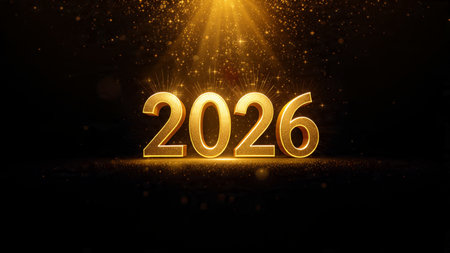 2026 luxury celebration backdrop with cool frost blur and minimal shimmer noise.