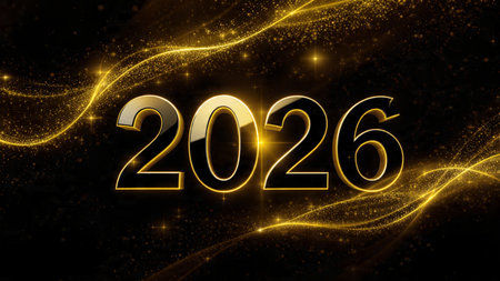 Premium 2026 celebration template with soft frozen glow edges and minimal noise layer.