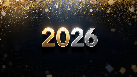 Elegant 2026 canvas with pearl frost glow and minimal sparkle noise overlay.