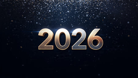 Premium 2026 greeting visual with pearl frost glow and minimal noise overlay.