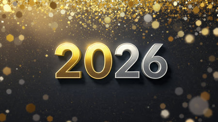 Luxury 2026 celebration design with pearl frost bokeh and clean minimal space.