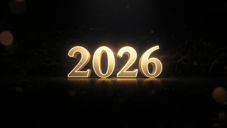 Elegant 2026 celebration backdrop with pearl-silver frost arcs and minimal noise.