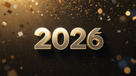 2026 luxury greeting backdrop with polished ice glow edges and ultra-clean design.