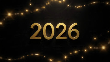 Premium 2026 New Year backdrop with silver light diffusion and minimal sparkle noise.