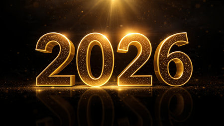Premium 2026 New Year design with diamond frost field and soft winter glow.