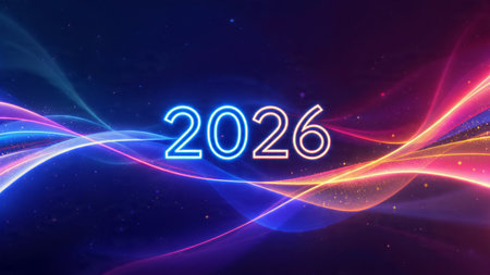 New Year. Abstract glowing background. Vector illustration for your design