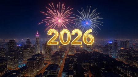 2026 luxury holiday background with soft silver spark waves and minimal design noise.