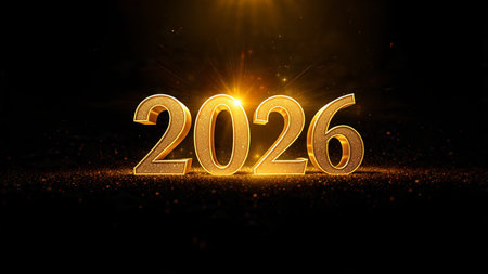 Premium 2026 celebration visual with soft crystal frost sparkle and clean layout.