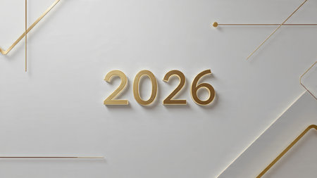 Elegant 2026 premium canvas with silver sparkle trails and soft cool glow.
