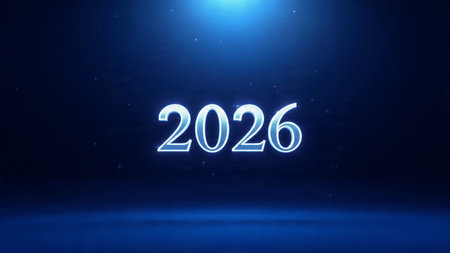 Glowing neon numbers. 3D Rendering