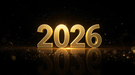 2026 luxury winter celebration with diamond frost shimmer corners and clean design.