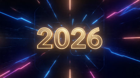 Elegant 2026 premium canvas with silver sparkle haze and crisp design space.