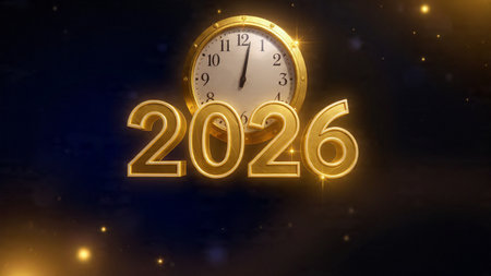 Premium 2026 New Year backdrop with smooth ice-glass reflections and calm winter mood.