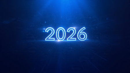 Luxury 2026 celebration design with soft frost sparkle field and clean premium space.