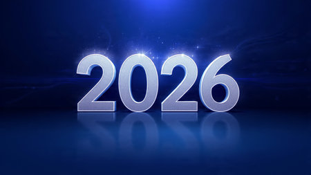 2026 New Year luxury background with soft silver haze and minimal sparkle noise, ultra HD.