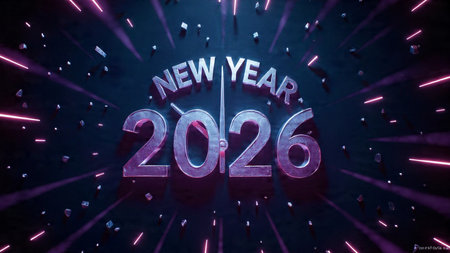 New Year 2026 Creative Design Concept - 3D Rendered Image