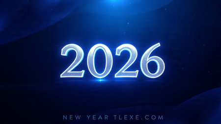 New Year neon sign on dark blue background. Vector illustration.