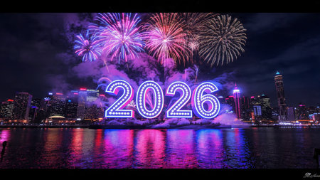 Elegant 2026 premium canvas with silver sparkle trails and soft cool glow.