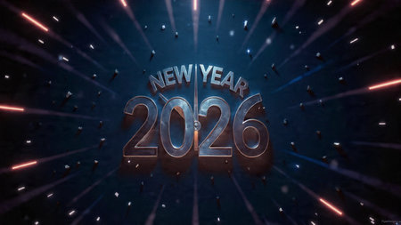 New Year 2016 - 3D Rendered Illustration on dark background