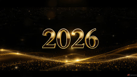 Premium 2026 holiday template with cool glacial light spread and subtle festive shimmer.