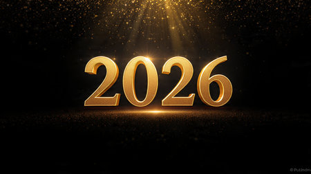 Elegant 2026 canvas with pearl frost glow and minimal sparkle noise overlay.