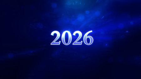 2026 luxury backdrop with soft silver glow haze and calm winter celebration mood.