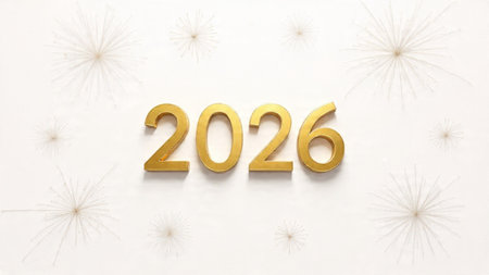 Elegant 2026 premium background with silver light diffusion and minimal sparkle noise.