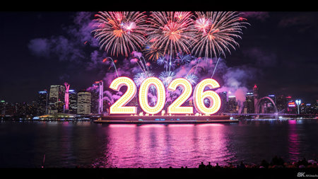 2026 luxury premium greeting with silver frost diffusion and cool lighting mood.
