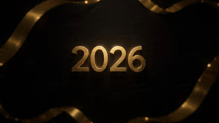 2026 luxury greeting design with diamond frost particles and refined layout balance.