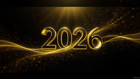 Premium 2026 New Year canvas with silky cool gradients and subtle shimmer noise.