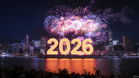2026 luxury New Year canvas with diamond frost sparkle field and clean design.