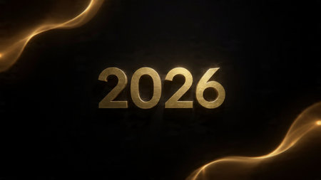 Luxury 2026 celebration backdrop with diamond frost field and minimal noise diffusion.