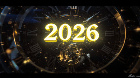 Elegant 2026 premium canvas with silver sparkle trails and soft cool glow.