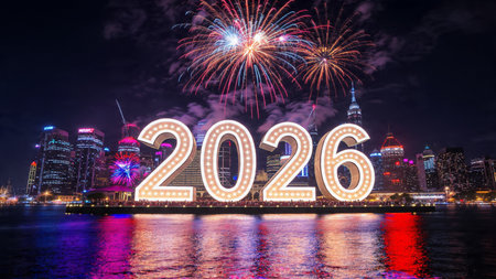 2026 luxury greeting template with subtle crystal sparkle field and high-end finish.