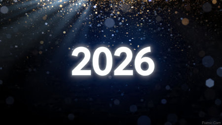 Luxury 2026 New Year visual with pearl frost haze and smooth lighting bloom.