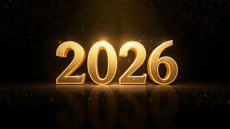 Luxury 2026 winter canvas with soft silver glow gradient and minimal festive charm.