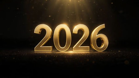 Premium 2026 holiday greeting with crisp cool frost shine and refined layout.