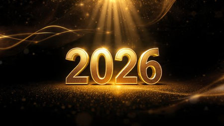 2026 luxury winter celebration with diamond frost shimmer corners and clean design.