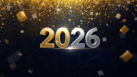 Premium 2026 winter backdrop with soft frost particles and clean luxury composition.