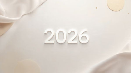Premium 2026 New Year backdrop with diamond frost field and calm festive charm.