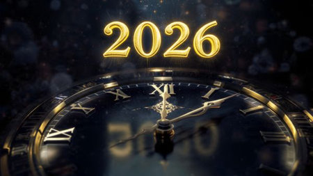 Luxury 2026 greeting canvas with diamond frost shimmer and calm winter glow.
