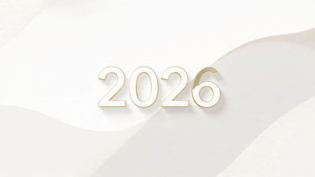 Elegant 2026 New Year canvas with ice-blue shimmer, gentle sparkle overlay, and clean composition...