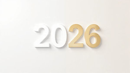 2026 luxury holiday greeting with cool glow bloom and minimal sparkle diffusion.