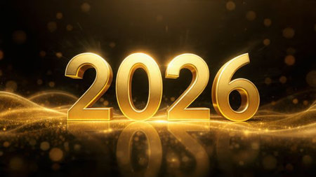 Luxury 2026 greeting background with frozen bokeh haze and calm winter mood, high-resolution finish.