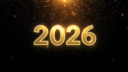 Luxury 2026 greeting background with frozen bokeh haze and calm winter mood, high-resolution finish.