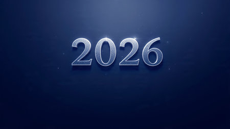 New Year 2026 premium visual with smooth gradient light arcs and soft confetti blur, luxury...