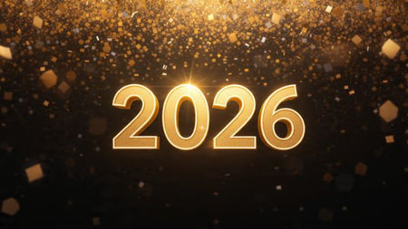 Elegant 2026 winter design with crystal-dust particles and refined silver glow.