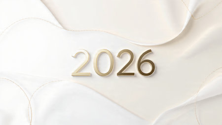 Premium 2026 canvas with pearl frost glow edges and calm festive winter mood.